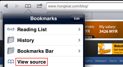 手机查看网页代码 How to View Website Source Codes on iPad / iPhone
