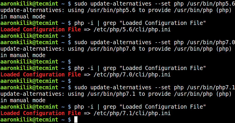 安装不同版本的PHP, PHP多版本安装, How to Install Different PHP (5.6, 7.0 and 7.1) Versions in Ubuntu