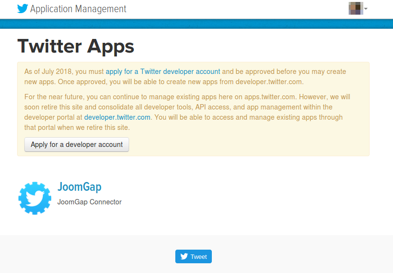 Twitter开放平台api key申请流程 （Twitter Consumer Key）