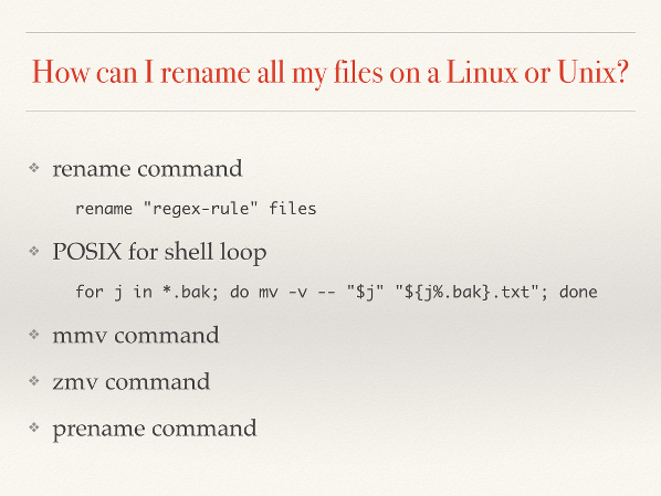 shell命令行下批量重命名文件, 批量修改文件名, 批量替换文件名, command