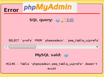 phpMyAdmin: 报错phpmyadmin.pma_table_uiprefs doesn't exist, Solution : phpmyadmin.pma_table_uiprefs doesn't exist - Updated Link in Description
