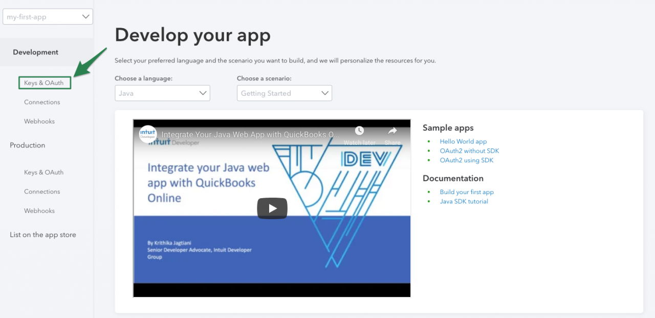 QuickBooks App 开发教程：PHP 创建你的第一个App, Build your first app