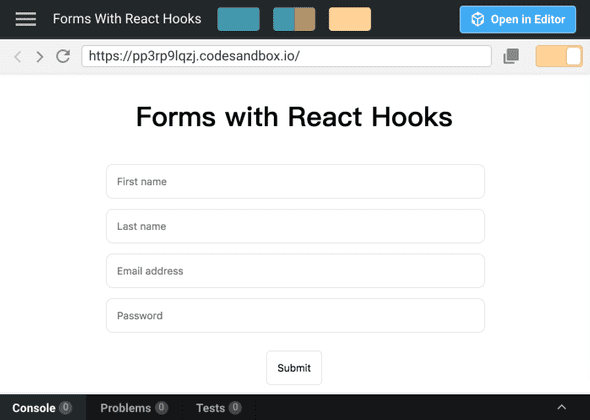 React Hooks钩子用法, 如何在受控表单组件上使用 React Hooks