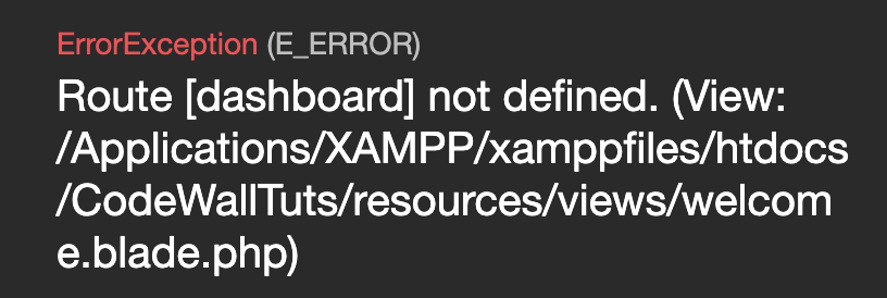 Laravel 路由未定义, Laravel 路由报错, Laravel Route Not Defined, Laravel route not defined error